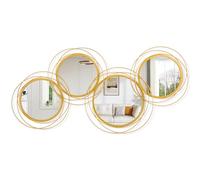 WDSHIYI Juego de 4 espejos redondos con marco de metal dorado, espejos decorativos de cristal modernos de 50 x 100 cm para sala de estar, dormitorio, baño, entrada, decoración del hogar, 50 x 100 cm