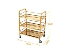 WDSOPK 3 Layer Tea Cart Serving Trolley Stainless Steel Dining Cart Rolling Storage Dining Cart Hotel Dessert Tool Cart Mobile Hotel & Restaurant F