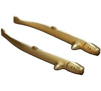 WDSOPK A Pair of Fish-Shaped Paperweights Copper Sculpture Desk Decor Ornaments Crafts Home Study Living Room Decoration Birthday Gifts 15X2.8X1.7Cm