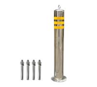 WDSOPK Bolardos de entrada resistentes, paquete de 3 postes de barrera de estacionamiento, postes de seguridad fijos para advertencia de distancia, bolardo de seguridad de metal, 23.6 pulgadas de