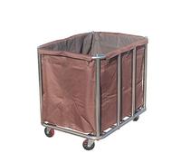 WDSOPK Brown Extra Large Commercial Laundry Trolley, Rolling Laundry Sorter Cart For Dirty Clothes Storage, Stainless Steel Frame