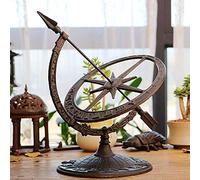 WDSOPK Cast Iron Garden Sundial Wind Armillary Compass Clock Roman Numerals Ornaments