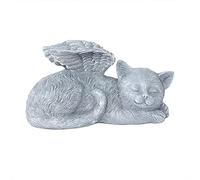 WDSOPK Cat Memorial Angel Pet Statue, Angel Wing Protect Sleeping Dog Garden Memorial Stone Statue,Marker Stone Figurine To Honor A Cherished Pet,Resin Crafts Sculpture,Garden S(Angel Cat)