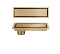 WDSOPK Desagüe De Suelo Invisible De Acero Inoxidable 304 Dorado, Oculto, Extendido, Antiolor, para Ducha, Accesorios De Baño, Escurridor, Lado Dorado, 10 X 20 Cm(Lado Dorado-10X50Cm)