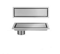 WDSOPK Desagüe De Suelo Invisible De Acero Inoxidable 304 Dorado, Oculto, Extendido, Antiolor, para Ducha, Accesorios De Baño, Escurridor, Lado Dorado, 10 X 20 Cm(Lado Cepillado - 10X20Cm)