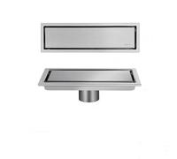 WDSOPK Desagüe De Suelo Invisible De Acero Inoxidable 304 Dorado, Oculto, Extendido, Antiolor, para Ducha, Accesorios De Baño, Escurridor, Lado Dorado, 10 X 20 Cm(Cepillado Medio-10X50Cm)