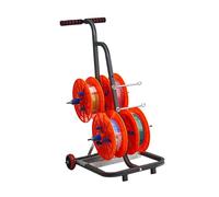 WDSOPK Estante de alambre con rueda, dispensador de cables con bandeja de almacenamiento, carrito de soporte de carrete de alambre eléctrico, para uso eléctrico industrial y minorista (con caja de