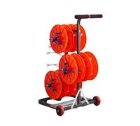 WDSOPK Estante de alambre con rueda, dispensador de cables con bandeja de almacenamiento, carrito de soporte de carrete de alambre eléctrico, para uso eléctrico industrial y minorista (con caja de