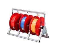 WDSOPK Estante plegable de alambre, dispensador de cables de suelo, soporte de bobina de alambre eléctrico de 3 a 5 carretes, para uso eléctrico industrial y minorista (3 carretes)