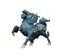 WDSOPK Estatua Creativa De Unicornio De Cobre Pintada A Mano, Adorno De Estilo Chino para Decoración del Hogar, Sala De Estar, Oficina, Artesanías, Figura De Latón.