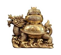 WDSOPK Estatua De Latón para Decoración De Encimera De Oficina, Dragón, Tortuga, Adorno para El Hogar, Sala De Estar, Porche, Escultura Feng Shui, Estatuilla De Latón