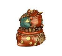 WDSOPK Estatuas De Sapo De Tres Patas - Estatua De Rana De Latón Escultura Animal Figura De La Suerte Decoración del Hogar Adorno De Feng Shui para Sala De Estar Rana (Metro)