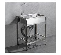 WDSOPK Fregadero Comercial Grande De Un Solo Seno para Garaje, Lavadero, Restaurante Al Aire Libre, Estación De Trabajo Interior De Pie para Lavar En El Patio Trasero, 75 *(B-68 * 45 Cm)