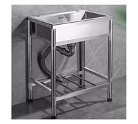 WDSOPK Fregadero Comercial Grande De Un Solo Seno para Garaje, Lavadero, Restaurante Al Aire Libre, Estación De Trabajo Interior De Pie para Lavar En El Patio Trasero, 75 *(A-75 * 45 Cm)