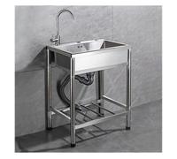 WDSOPK Fregadero Comercial Grande De Un Solo Seno para Garaje, Lavadero, Restaurante Al Aire Libre, Estación De Trabajo Interior De Pie para Lavar En El Patio Trasero, 75 *(C-65 * 45 Cm)