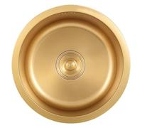 WDSOPK Fregadero De Cocina Individual De Acero Inoxidable Color Dorado con Un Solo Seno, Ideal para Instalar Empotrado O Bajo Encimera En Bares Y Balcones.(Oro 1-36 X 36 Cm)