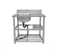 WDSOPK Fregadero De Exterior Independiente con Grifo Colador, De Calidad Comercial, De Un Solo Seno, Ideal para Garaje, Lavadero, Restaurante Al Aire Libre, 100X50X80Cm.(A-80 * 50 * 80 Cm)