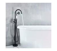 WDSOPK Grifo De Bañera Independiente De Latón, Grifo De Bañera Independiente, Grifo De Suelo Monomando con Ducha De Mano, Grifo De Bañera Independiente con Luz, Grifo De Suelo, Bronce Negro
