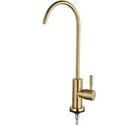 WDSOPK Grifo de Cocina, Grifo de Agua Potable de Cuello de Cisne, Grifo de Filtro de Agua fría para Fregadero, ósmosis inversa (Golden B)