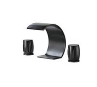 WDSOPK Grifos De Lavabo para Baño, Grifo De Cascada De Boca Ancha, Grifo Curvo De Latón con Doble Manija, Color Gris.(Vintage Black)