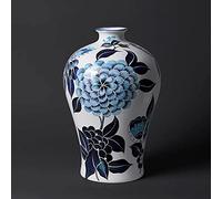 WDSOPK Jarrón De Cerámica China De Porcelana Azul Y Blanca,Florero Decorativo Chino Hecho A Mano para Sala De Estar,Decoración del Hogar,Oficina Y Centro De Mesa.(A)
