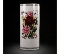 WDSOPK Jarrón De Cerámica Pintado A Mano para Decoración del Hogar. Jarrón Cilíndrico Estilo Chino para Flores. Decoración Moderna para Aulas,Baños,Dormitorios,Coci(C-22 * 51,5 Cm)