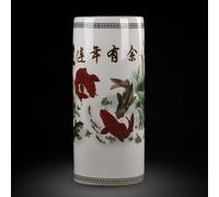 WDSOPK Jarrón De Cerámica Pintado A Mano para Decoración del Hogar. Jarrón Cilíndrico Estilo Chino para Flores. Decoración Moderna para Aulas,Baños,Dormitorios,Coci(B-22 * 51,5 Cm)