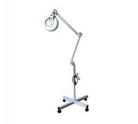 WDSOPK Led 5X Magnifying Glass Floor Lamp - 4 Wheel Rolling Base,Height Adjustable Gostanding Lig Reading Magnifier Light For Professional Salon Tasks,Jewelry,Sewi(1 To 100)