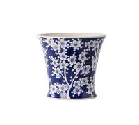 WDSOPK Maceta De Porcelana Azul Y Blanca,Maceta para Suculentas,Maceta De Jardín,Maceta Estilo Chinoiserie,Decoración De Habitación,Plantas Pequeñas,Jarrón,Nenú(Blanco-con Agujero)