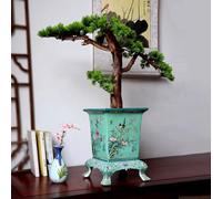 WDSOPK Macetas De Cerámica Jingdezhen para Suculentas,Macetas Cuadradas De Cerámica Estilo Chinoiserie para Plantas De Interior Y Exterior,Florero Decorativo De Cerá(Do)