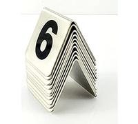 WDSOPK Meal Place Cards For Restaurant Cafés Table Numbers - Stainless Steel Tent Style Table Numbers 1 To 50/100 - Stackable Digital Card Signs Plates - Reusable/1 To 100/5 * 5(Black-1 To 30)
