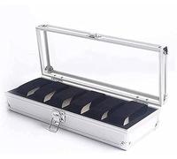 WDSOPK Metal Case 6/12 Grid Slots Wrist Watch Display Case Storage Holder Organizer Watch Case Dispay Watch Box(C-2+3)
