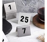 WDSOPK Metal Table Numbers 1-50/100, Table Numbers Cards Recyclable, Sturdy and Easy To Clean, Stackable, Double Sided For Easy Recognition, Restaurant Cafe Bar Place Table Mark(1 To 50)