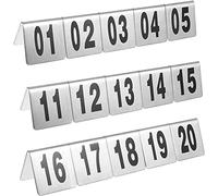 WDSOPK Metal Tent Style Table Numbers - 1-50/100 Stainless Steel Table Number Cards For Weddings Party Banquets Restaurant Hotel Cafe Table Signs - Stackable Storage/No. 1-100/5(Black-1 To 90)