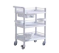 WDSOPK Movable Hand Trucks Storage,Kitchen Movable Trolleys, 3 Tier Rolling Storage Cart,Beauty Salon Trolley,Abs Utility Service Cart/White/75 * 5,White-54 * 37 * 98Cm(White-75 * 53 * 98Cm)