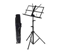 WDSOPK Music Stands Metal Folding Music Stand - Portable Sheet Music Stand with Carrying Bag Adjustable Music Holder For Books Notes Laptop Tablet, Black Musical Instruments(Black-B1 Layer 30Cm)