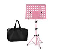 WDSOPK Music Stands Music Stand, Height & Angle Adjustable Orchestral Stand Conductor Sheet Stand and Music Sheet Clip Holder, Notation Stand with Carrying Bag Musical Instrumen(Black-30Cm)