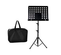 WDSOPK Music Stands Music Stand, Height & Angle Adjustable Orchestral Stand Conductor Sheet Stand and Music Sheet Clip Holder, Notation Stand with Carrying Bag Musical Instrumen(Black-40Cm)