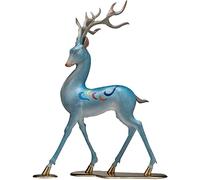 WDSOPK Nine-Colored Deer Statue Reindeer Stag Figurine Animal Sculpture Copper Ornaments Crafts Home Living Room Modern Decor Birthday Gifts