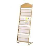 WDSOPK Revistero De Pie, Estante para Periódicos, Estante para Revistas Y Periódicos De Moda, Expositor De Material Publicitario, Material De Oficina, Periódicos(Oro)