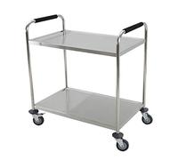 WDSOPK Serving Trolleys 2 Layers Dining Cart Stainless Steel Tea Cart Rolling Storage Tool Cart Mobile Hotel & Restaurant Furnishing Furniture,90Cm*50Cm*90Cm(85Cm*45Cm*90Cm)