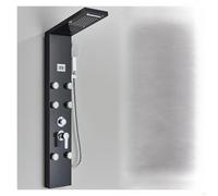 WDSOPK Shower Panel, Black Luxury LED Shower Column Faucet SPA Massage Jet Shower Panel Tower Tap Battery Digital Temperature Screen Bathroom Faucet (No Led 8016 Black Z)
