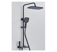 WDSOPK Shower Panel, Black Piano Digital Shower Set,Intelligent Brass Bathroom Faucets,Hot Cold Waterfall Tap Rainfall White Shower System (Black B 1)