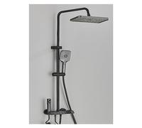 WDSOPK Shower Panel, Black Piano Digital Shower Set,Intelligent Brass Bathroom Faucets,Hot Cold Waterfall Tap Rainfall White Shower System (Silver Grey a 1)