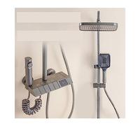 WDSOPK Shower Panel, Digital Showers Set Thermostatic Faucet Wall Mounted Luxury Shower System Hot and Cold Mixer Bathroom SPA Rain Shower (Grey a)
