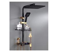 WDSOPK Shower Panel, Hot Cold Digital Shower Set Faucet Bathroom Thermostatic Mixer Rain Shower System Wall Mount SPA Rainfall Bath Tap Modern (Thermostatic 03)