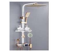 WDSOPK Shower Panel, Hot Cold Digital Shower Set Faucet Bathroom Thermostatic Mixer Rain Shower System Wall Mount SPA Rainfall Bath Tap Modern (Hot and Cold 08)