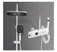 WDSOPK Shower Panel, LED Digital Shower System Bathroom Thermostatic Shower Set Bathtub Wall Mount SPA Rainfall Bath Faucet Modern Luxury Faucets Set (02 Hot and Cold 1)