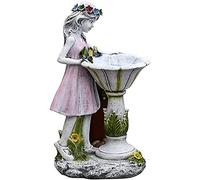 WDSOPK Solar Led Sculpture Light Flower Fairy Decoration Ornaments, Used For Indoor and Outdoor Garden Yard Backyard Balcony Terrace Resin Fairy Angel Decoration(Color-30Cm)