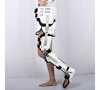 WDSOPK Soporte ortopédico de cintura ROM con bisagras para adultos, piernas de fijación de cintura y rodilla que se pueden doblar, soporte ajustable para rodilla, tobillo y pie (blanco izquierdo)
